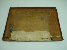 Pastedown removed from original board.