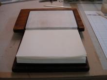 Endpapers put down open.