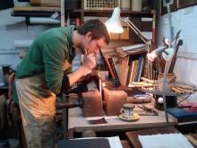 Blind tooling of spine.